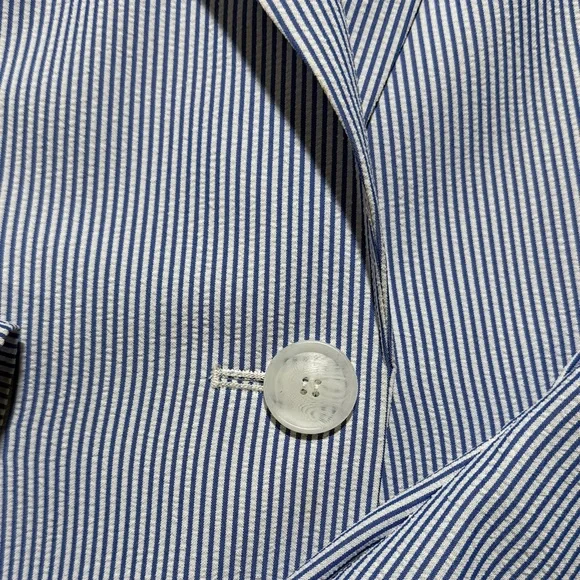 Kasper Blue and White Striped Blazer & Pants - Picture 5 of 16